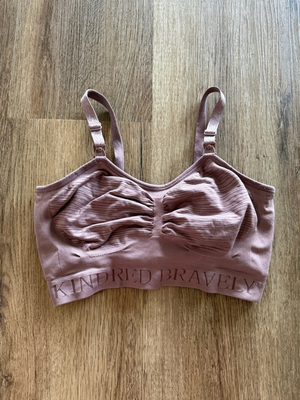Kindred Bravely Dusty Rose Ribbed Nursing and Pumping Bra